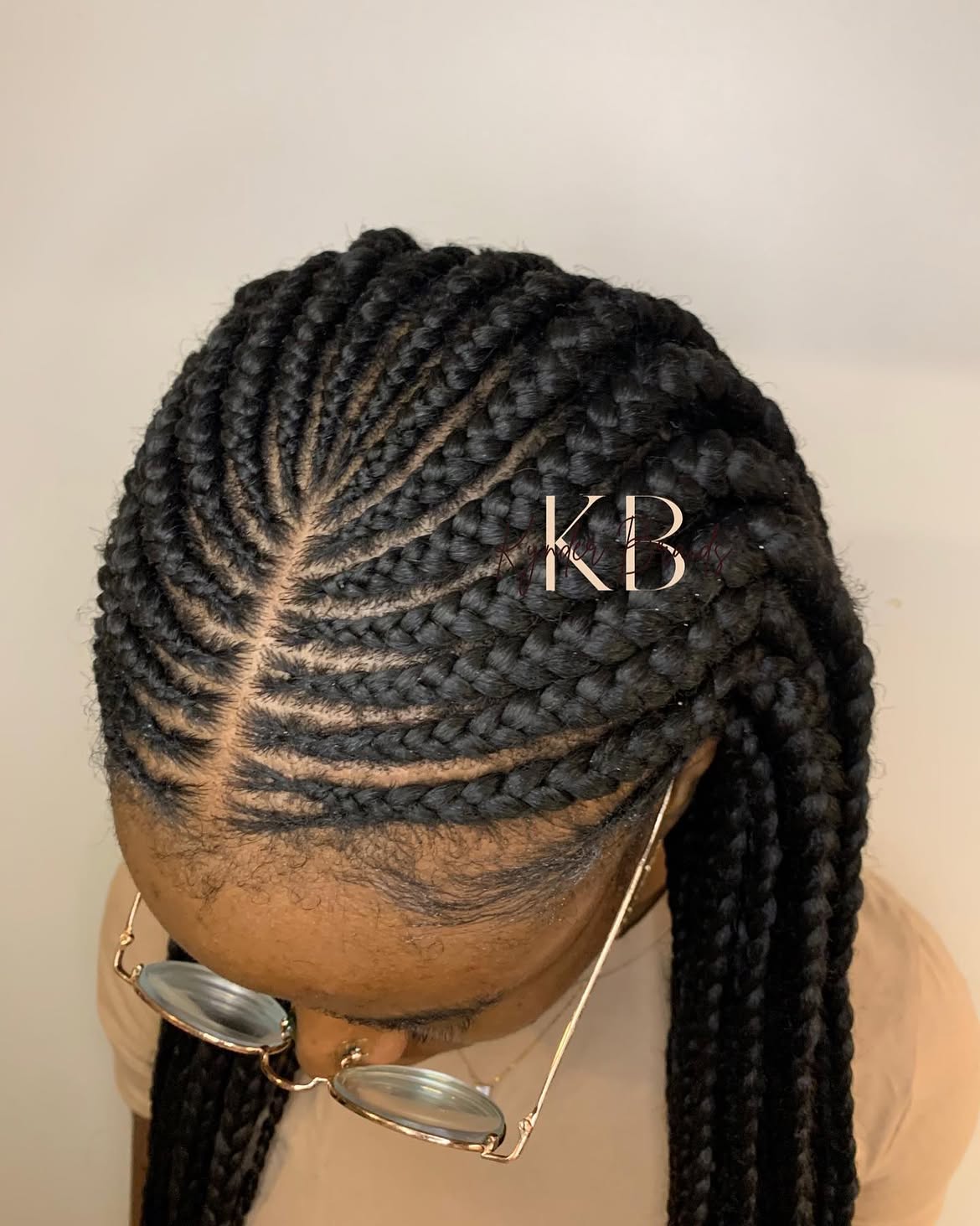Détail de fulani braids symétriques