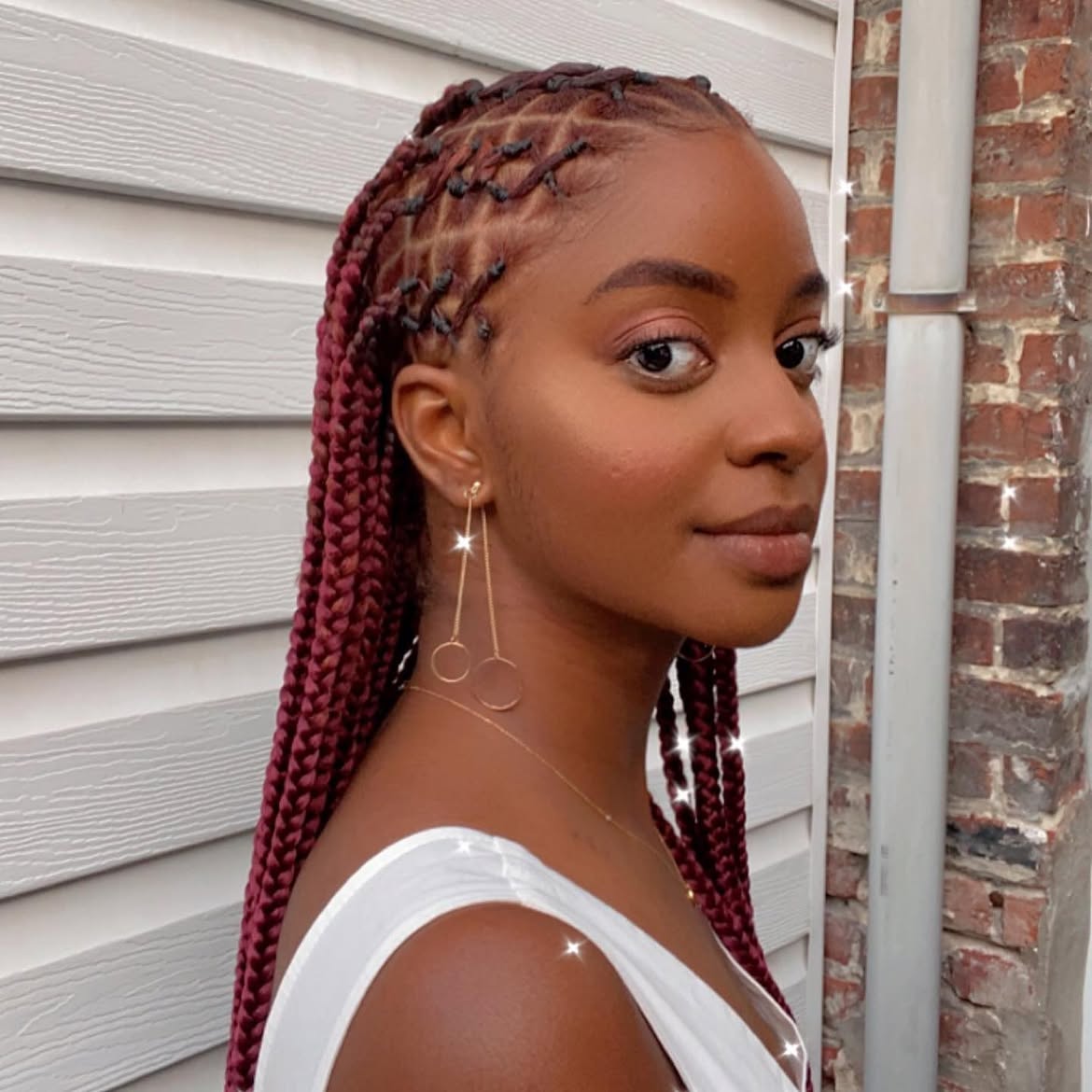 Kriss kross knotless braids, motif croisé tendance