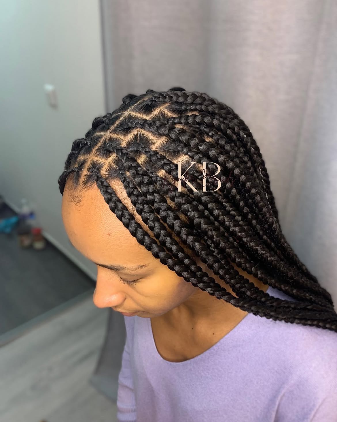 Medium knotless braids, taille M