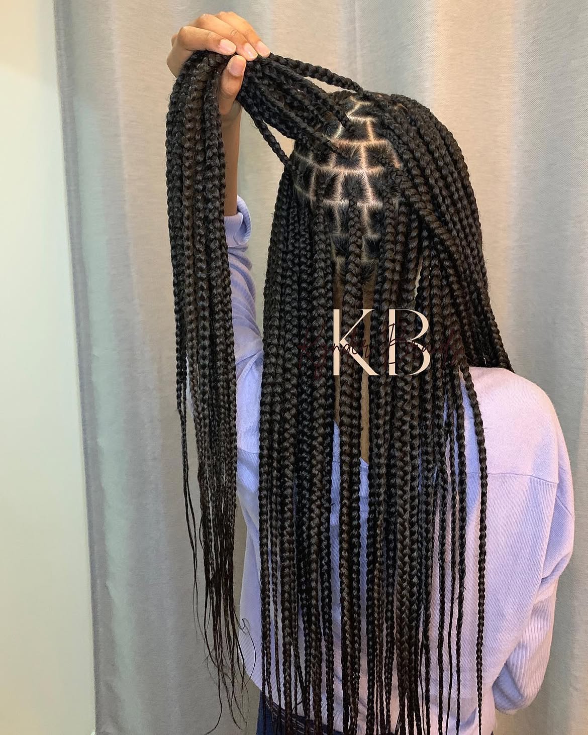 Medium knotless braids vues de dos